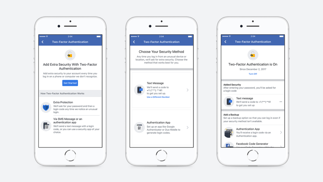 Facebook Two-factor authentication