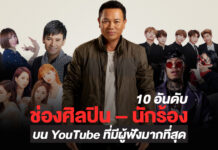 10 อันดับช่องศิลปิน – นักร้องบน YouTube ที่มีผู้ฟังมากที่สุด YouTube Music Charts : Thailand “มนต์แคน แก่นคูน” คว้าอันดับ 1 มีผู้ชมมากที่สุด