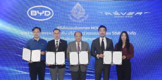 เรเว่ ออโตโมทีฟ จัดพิธีส่งมอบข้อตกลง MOU ตามมาตรการสนับสนุนการใช้ยานยนต์ไฟฟ้าของรัฐ byd พิธีมอบ MOU